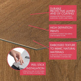 Lucida USA Java Brown Wood Look 12-mil x 6-in W x 6-in L Waterproof Peel and Stick Vinyl Tile Flooring (0.6-sq ft/ Piece)