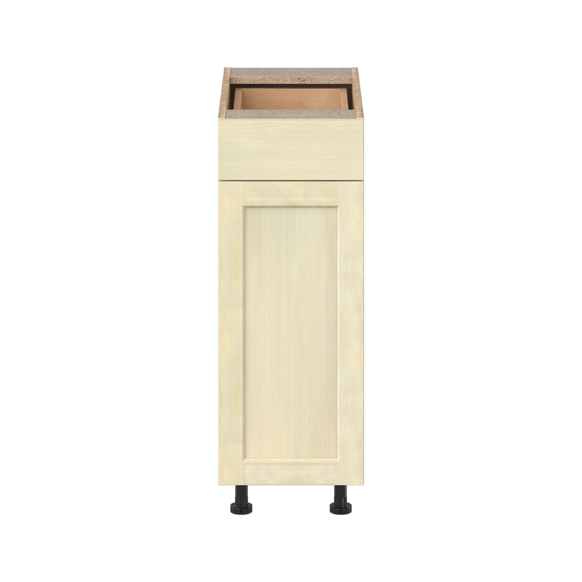 Project Source Omaha Unfinished 12-in W x 34.5-in H x 24.5-in D Unfinished Poplar 1-Drawer Base Ready To Assemble Cabinet (Recessed Panel Shaker Style)