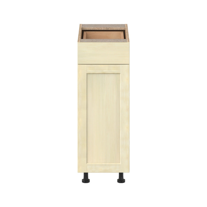 Project Source Omaha Unfinished 12-in W x 34.5-in H x 24.5-in D Unfinished Poplar 1-Drawer Base Ready To Assemble Cabinet (Recessed Panel Shaker Style)