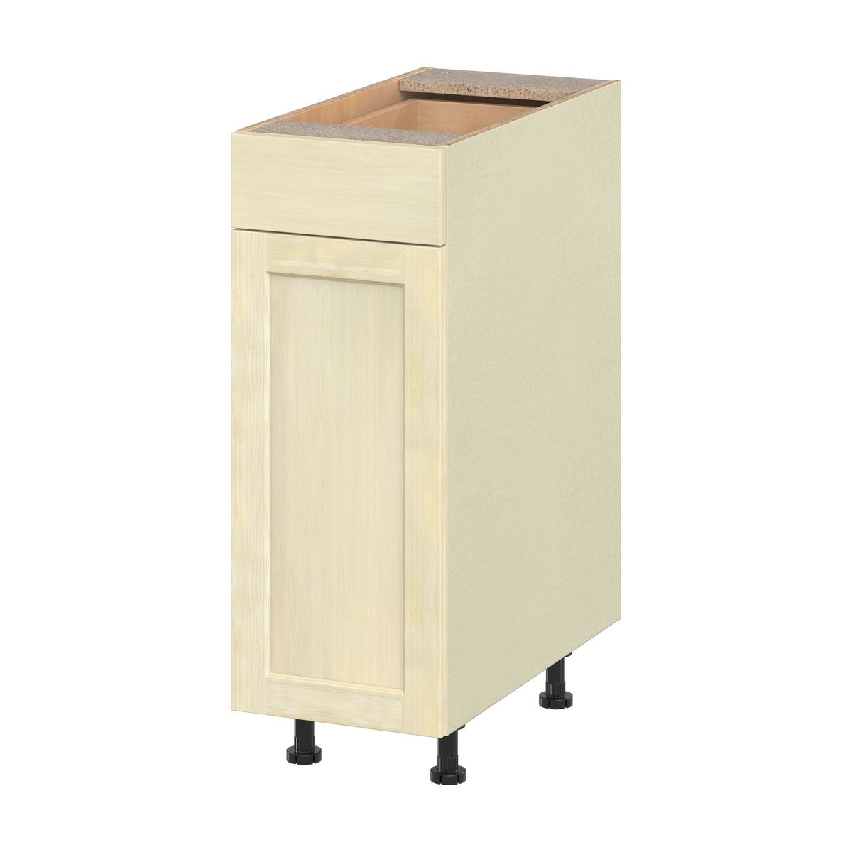 Project Source Omaha Unfinished 12-in W x 34.5-in H x 24.5-in D Unfinished Poplar 1-Drawer Base Ready To Assemble Cabinet (Recessed Panel Shaker Style)