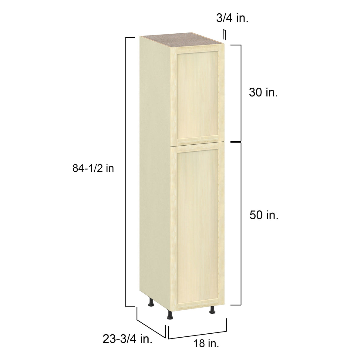 Project Source Omaha Unfinished 18-in W x 84.5-in H x 24.5-in D Unfinished Poplar Pantry Ready To Assemble Cabinet (Recessed Panel Shaker Door Style)
