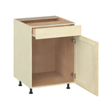 Project Source Omaha Unfinished 24-in W x 34.5-in H x 24.5-in D Unfinished Poplar 1-Drawer Base Ready To Assemble Cabinet (Recessed Panel Shaker Style)