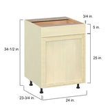Project Source Omaha Unfinished 24-in W x 34.5-in H x 24.5-in D Unfinished Poplar 1-Drawer Base Ready To Assemble Cabinet (Recessed Panel Shaker Style)