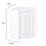 Project Source Cheyenne White 24-in W x 30-in H x 24-in D White Diagonal Corner Wall Ready To Assemble Cabinet (Raised Panel Square Style)