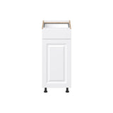 Project Source Cheyenne White 15-in W x 34.5-in H x 24.56-in D White 1-Drawer Base Ready To Assemble Cabinet (Raised Panel Square Style)