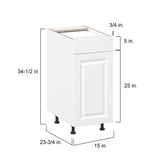 Project Source Cheyenne White 15-in W x 34.5-in H x 24.56-in D White 1-Drawer Base Ready To Assemble Cabinet (Raised Panel Square Style)