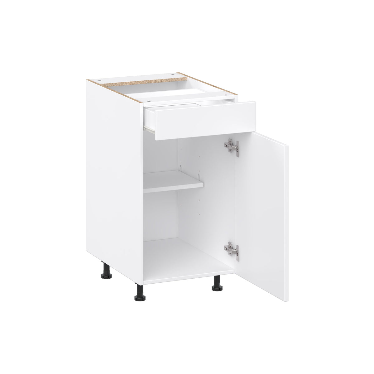 Project Source Cheyenne White 18-in W x 34.5-in H x 24.56-in D White 1-Drawer Base Ready To Assemble Cabinet (Raised Panel Square Style)