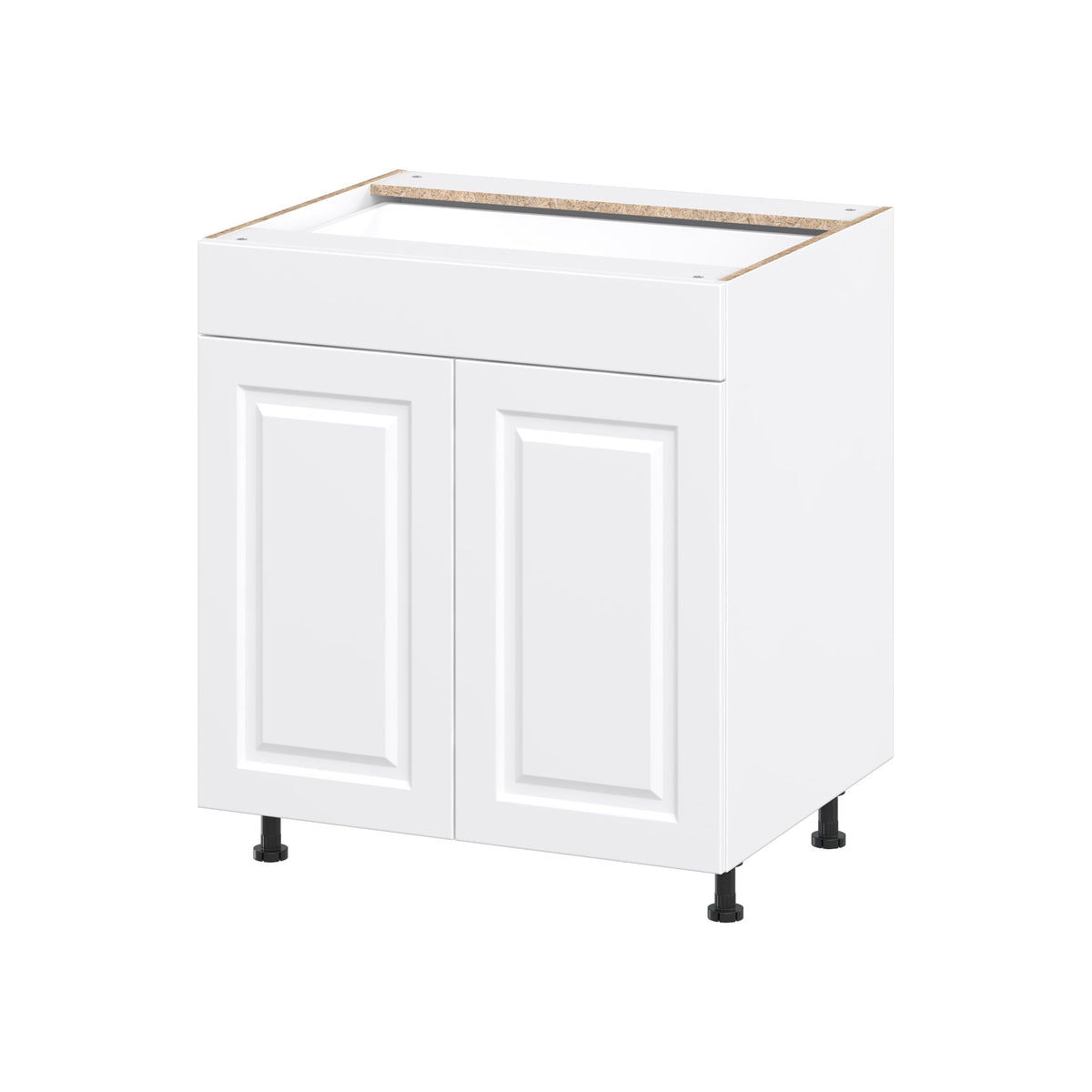 Project Source Cheyenne White 30-in W x 34.5-in H x 24.56-in D White 1-Drawer Base Ready To Assemble Cabinet (Raised Panel Square Style)