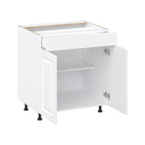 Project Source Cheyenne White 30-in W x 34.5-in H x 24.56-in D White 1-Drawer Base Ready To Assemble Cabinet (Raised Panel Square Style)
