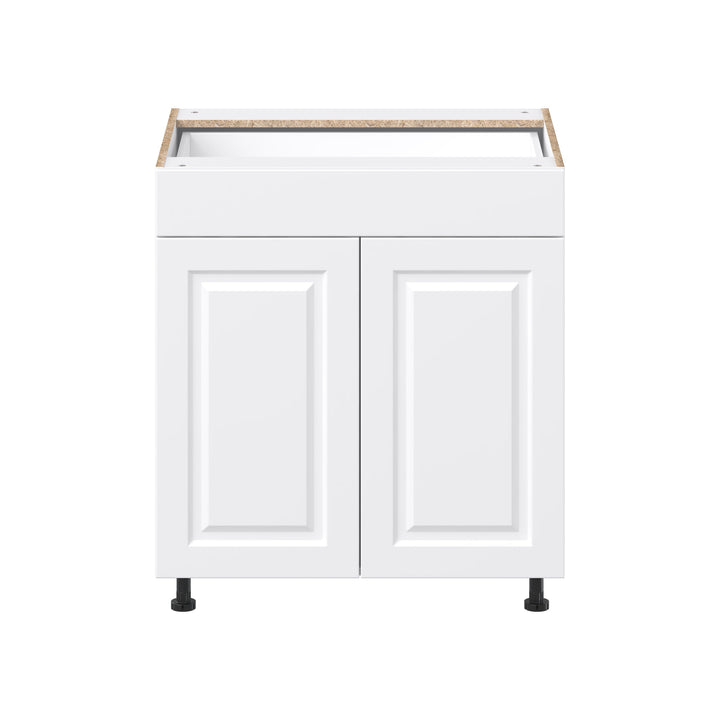 Project Source Cheyenne White 30-in W x 34.5-in H x 24.56-in D White 1-Drawer Base Ready To Assemble Cabinet (Raised Panel Square Style)