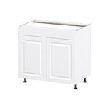 Project Source Cheyenne White 36-in W x 34.5-in H x 24.56-in D White 1-Drawer Base Ready To Assemble Cabinet (Raised Panel Square Style)
