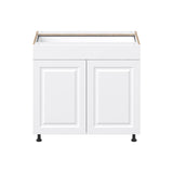 Project Source Cheyenne White 36-in W x 34.5-in H x 24.56-in D White 1-Drawer Base Ready To Assemble Cabinet (Raised Panel Square Style)