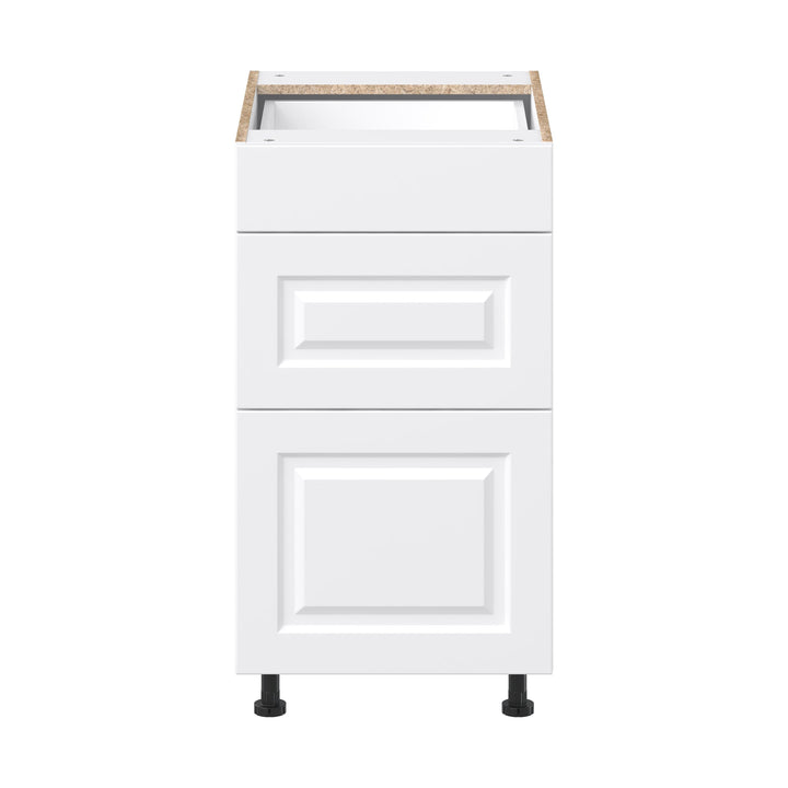 Project Source Cheyenne White 18-in W x 34.5-in H x 24.56-in D White 3-Drawers Base Ready To Assemble Cabinet (Raised Panel Style)