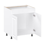 Project Source Cheyenne White 30-in W x 34.5-in H x 24.56-in D White Sink Base Ready To Assemble Cabinet (Raised Panel Square Style)