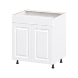 Project Source Cheyenne White 30-in W x 34.5-in H x 24.56-in D White Sink Base Ready To Assemble Cabinet (Raised Panel Square Style)