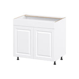 Project Source Cheyenne White 36-in W x 34.5-in H x 24.56-in D White Sink Base Ready To Assemble Cabinet (Raised Panel Square Style)