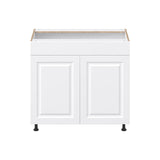 Project Source Cheyenne White 36-in W x 34.5-in H x 24.56-in D White Sink Base Ready To Assemble Cabinet (Raised Panel Square Style)