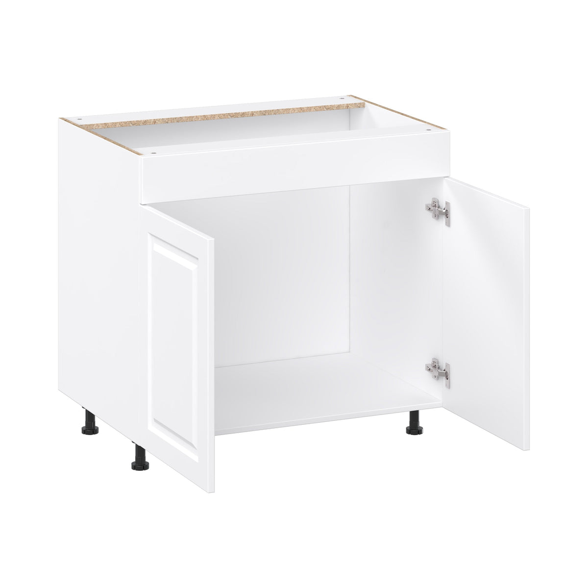 Project Source Cheyenne White 36-in W x 34.5-in H x 24.56-in D White Sink Base Ready To Assemble Cabinet (Raised Panel Square Style)