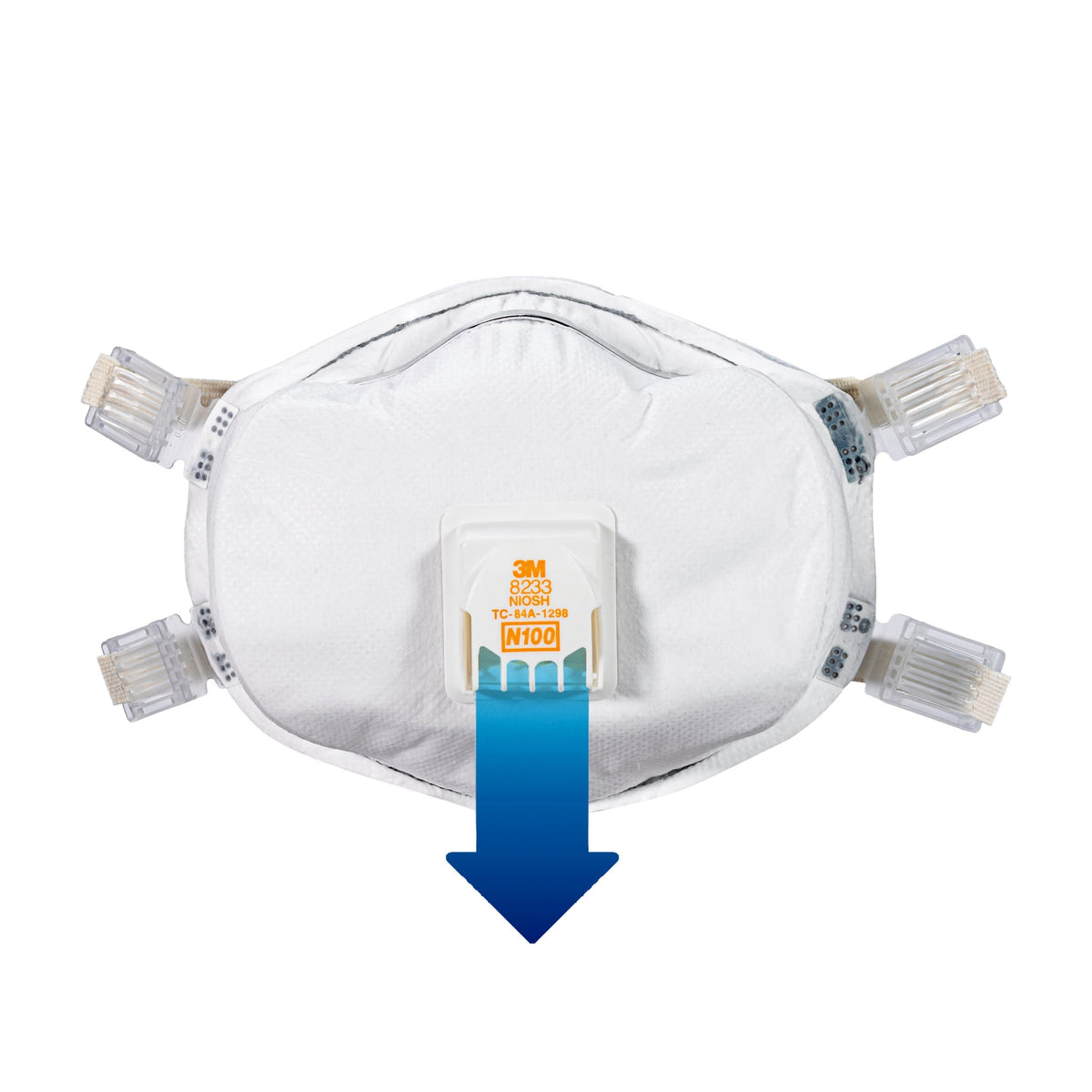 3M 8233 N100 Disposable Sanding & Fiberglass Valved Respirator