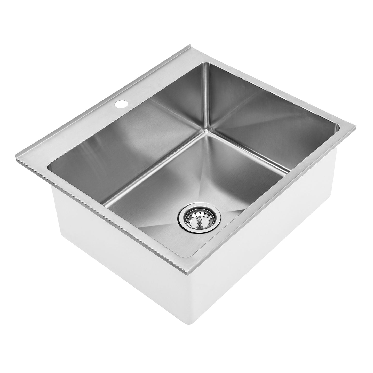 Style Selections Stainless Steel Freestanding Laundry Sink with Faucet - 22x25 Inch
