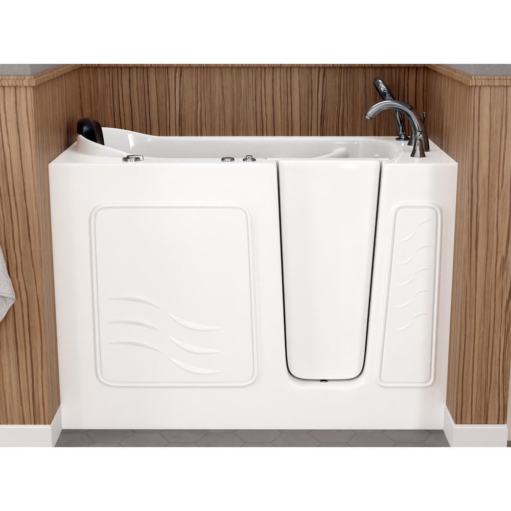 Safe Premier 52.75 in. x 60 in. x 26 in. Right Drain Walk-in Whirlpool Bathtub in White - Super Arbor