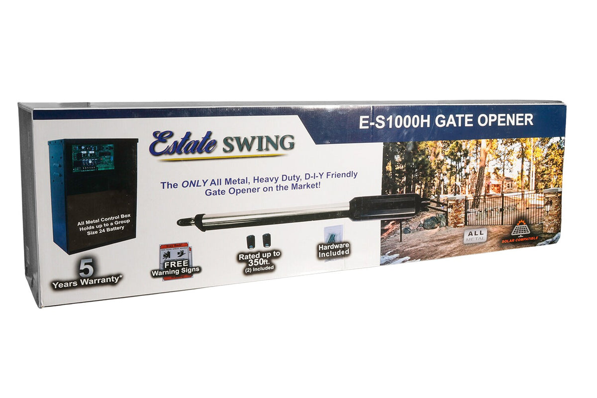 Estate Swing 16-ft Dual Swing Universal Battery Driveway Gate Opener Kit (Solar Compatible)
