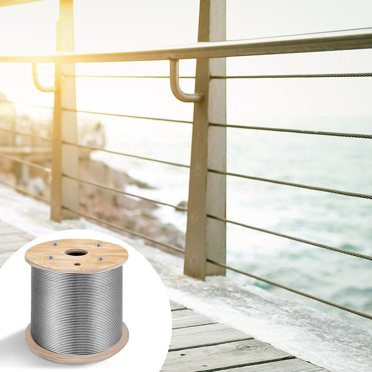 VEVOR 1000-ft Silver Stainless Steel Cable