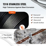 VEVOR 1000-ft Silver Stainless Steel Cable
