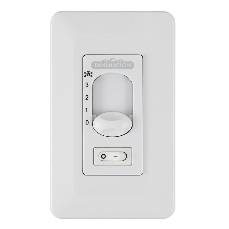Fanimation 3-Speed Wall Control Non Reversing Switch, White
