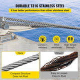 VEVOR 500-ft Silver Stainless Steel Cable