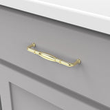 Hickory Hardware Williamsburg 5-1/16-in (128mm) Center to Center Polished Brass Rectangular Handle Drawer Pull