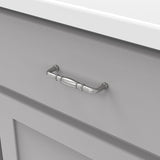 Hickory Hardware Williamsburg 3-3/4-in (96mm) Center to Center Black Nickel Vibed Rectangular Handle Drawer Pull