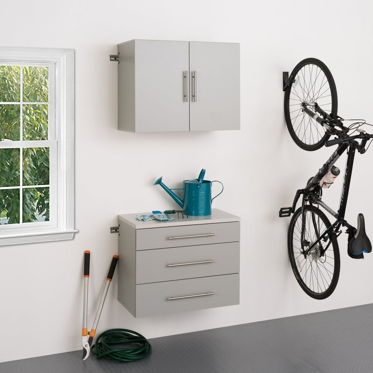 Prepac HangUps 30-in W x 72-in H Wood Composite Light Gray Wall-mount Utility Storage Cabinet
