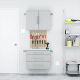 Prepac HangUps 30-in W x 72-in H Wood Composite Light Gray Wall-mount Utility Storage Cabinet