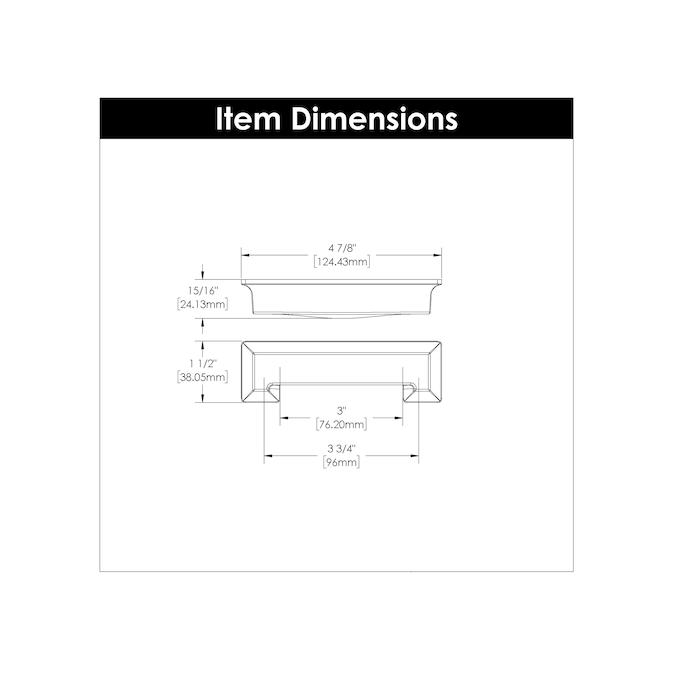 Hickory Hardware Studio 3-in or 3-3/4-in (96mm) Center to Center Oil-Rubbed Bronze Highlighted Rectangular Cup Drawer Pull