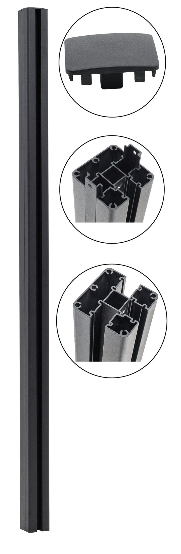 Infinity Euro 6-ft H Black Composite Fence with Post Cap