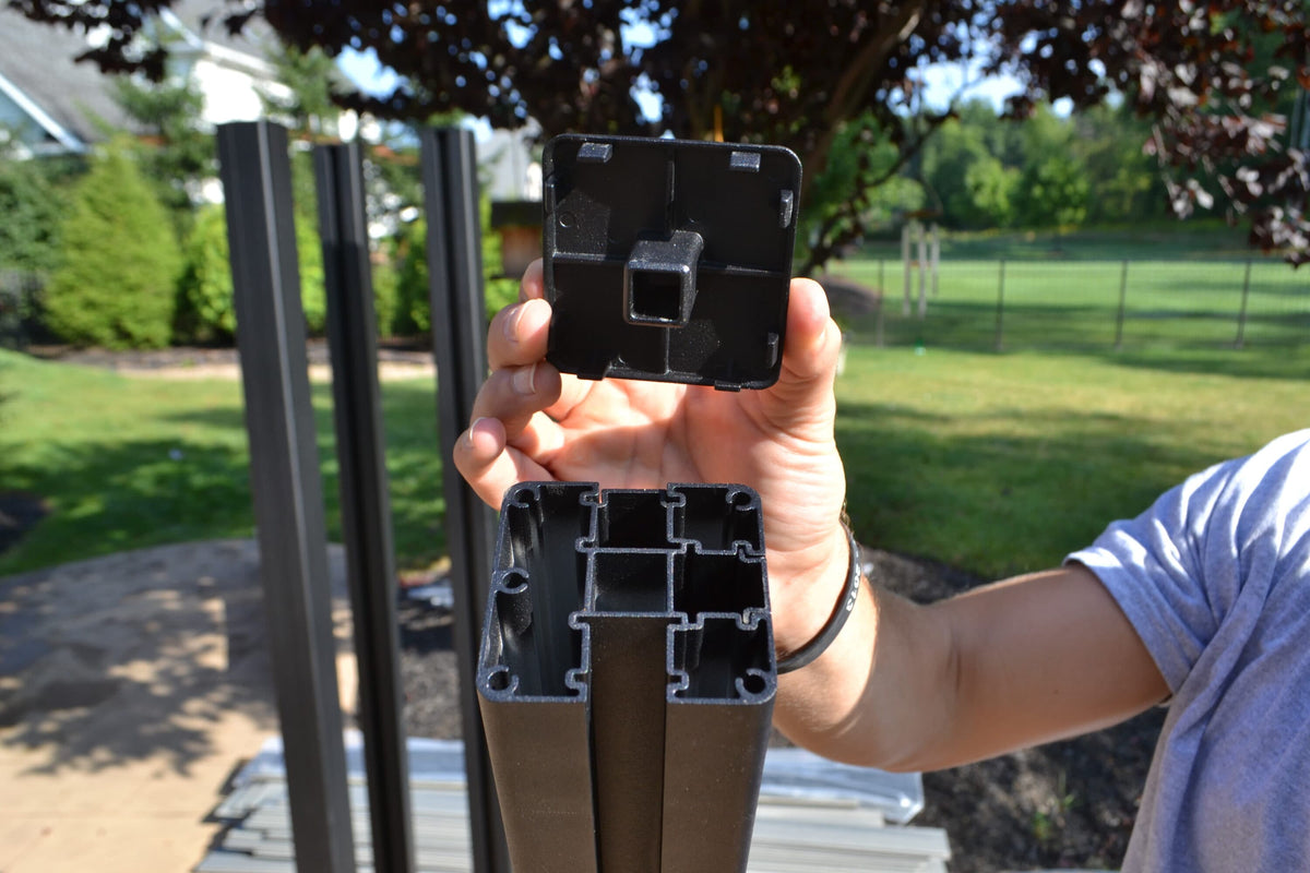 Infinity Euro 6-ft H Black Composite Fence with Post Cap