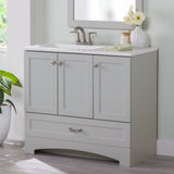 Diamond NOW Cassidy 36-in Pearl Gray Single Sink Bathroom Vanity with White Cultured Marble Top