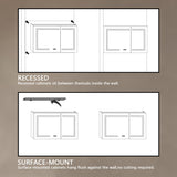 ExBrite 30-in x 32-in Lighted LED Fog Free Surface/Recessed Mount Silver Mirrored Soft Close Medicine Cabinet with Outlet