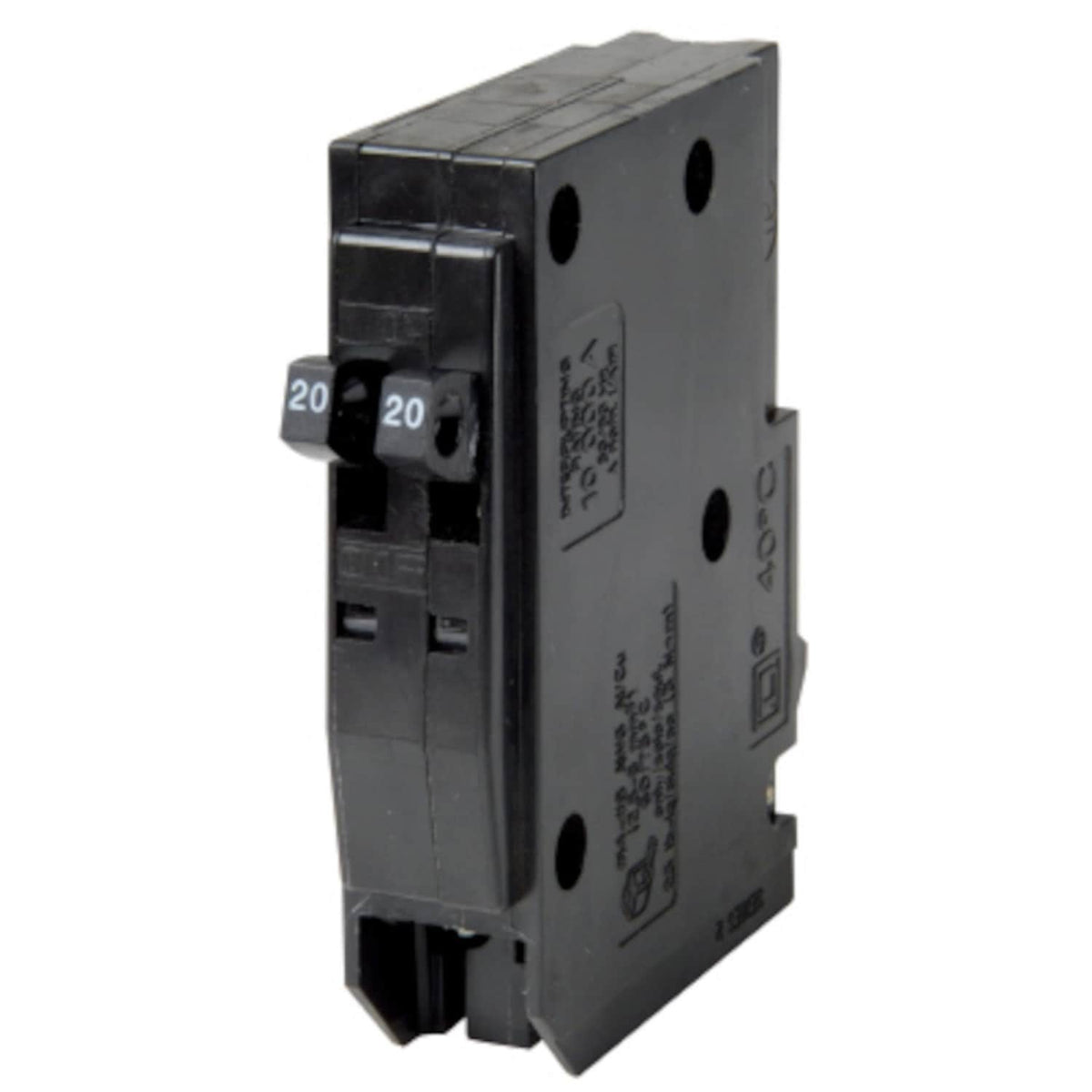 Square D QO 20-Amp/20-Amp 1-Pole Tandem Circuit Breaker, 3/4-in Width (QOT2020CP)