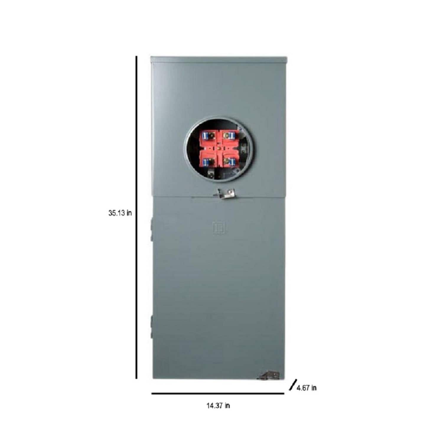 Square D Homeline Ringless Overhead/Underground 200-Amp 8-space load center - side view