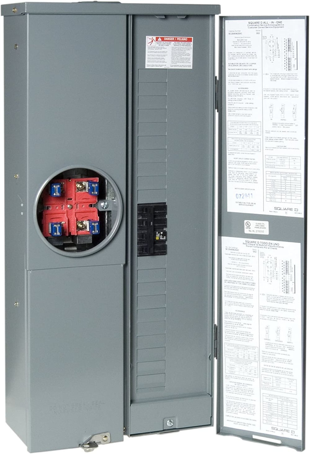 Square D Square D Homeline Brand Only 200-Amp 20-space load center - detail view