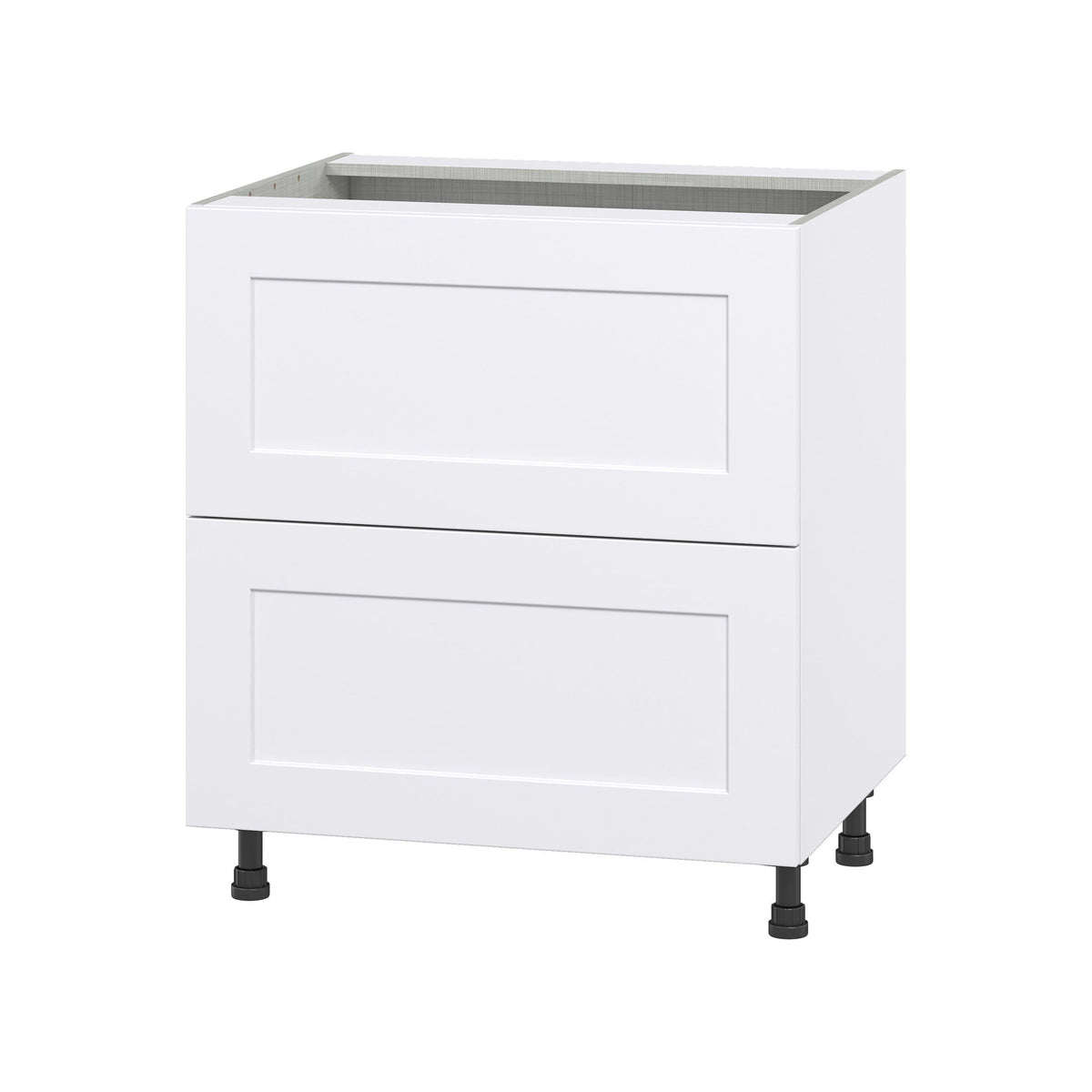 Hugo&Borg Jolie 30-in W x 34.5-in H x 25-in D Warm White 2-Drawer Base Fully Assembled Cabinet