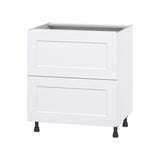 Hugo&Borg Jolie 30-in W x 34.5-in H x 25-in D Warm White 2-Drawer Base Fully Assembled Cabinet