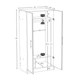Prepac Elite 32-in W x 65-in H Wood Composite Light Gray Freestanding Utility Storage Cabinet