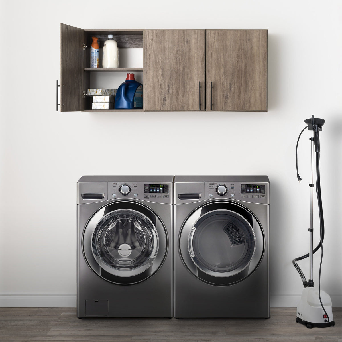Prepac Elite 54-in W x 24-in H Wood Composite Drifted Gray Wall-mount Utility Storage Cabinet