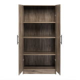 Prepac Elite 32-in W x 65-in H Wood Composite Drifted Gray Freestanding Utility Storage Cabinet