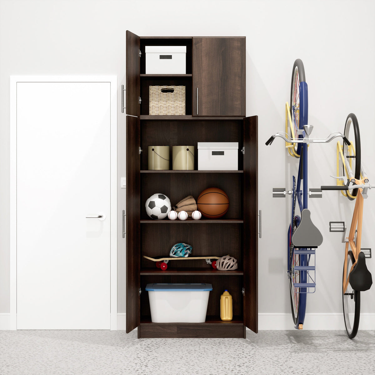 Prepac Elite 32-in W x 24-in H Wood Composite Espresso Wall-mount Utility Storage Cabinet