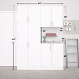 Prepac Elite 64-in W x 89-in H Wood Composite White Freestanding Utility Storage Cabinet