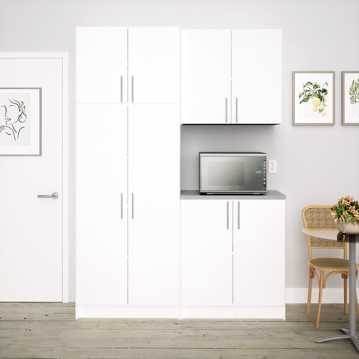Prepac Elite 64-in W x 89-in H Wood Composite White Freestanding Utility Storage Cabinet